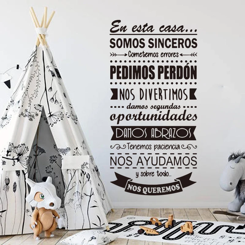 Baby Nursery Decals - Large Spanish In This House Rule