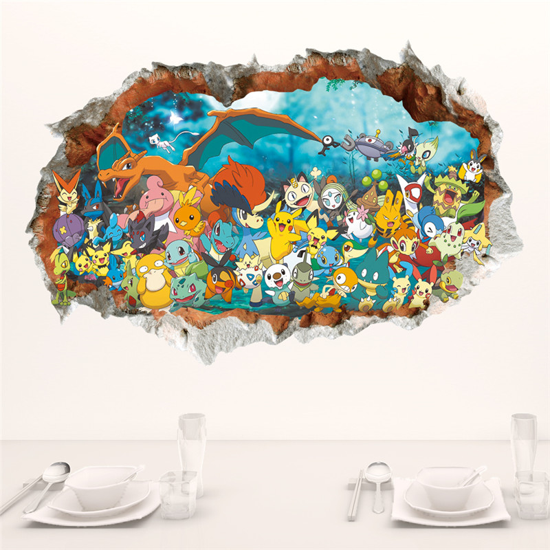 Baby Nursery Decals - Cartoon Pokémon Pikachu Wall Sticker For