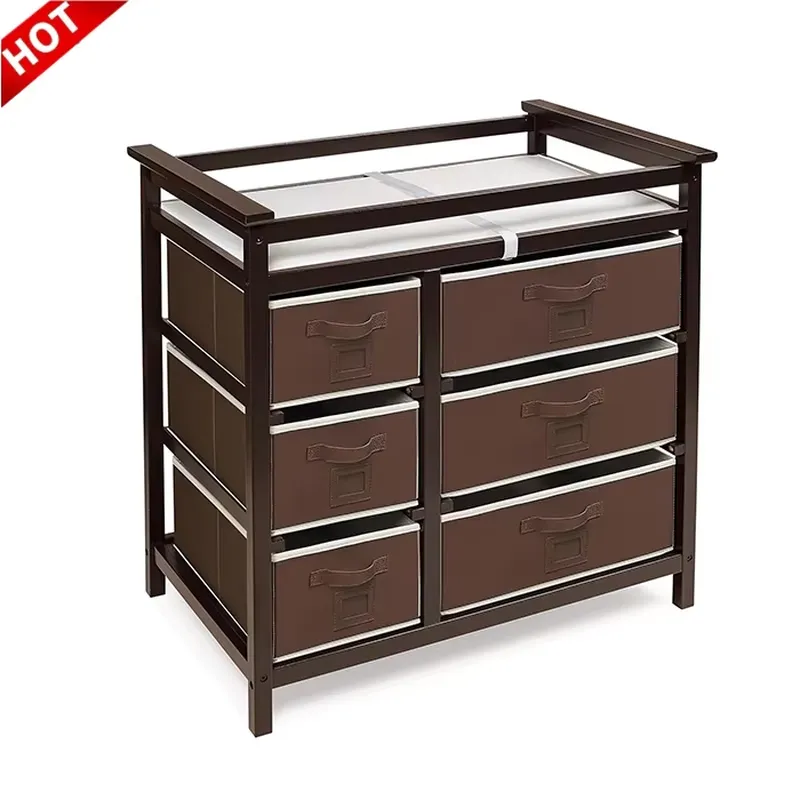 Baby Nursery Storage - Modern Wooden Baby Dresser with Diaper