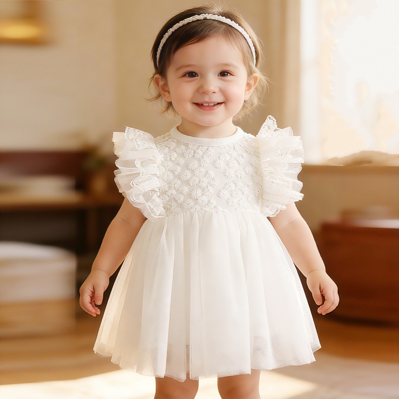 Ruffles Lace Newborn Baby Girl - Baby Nursery Embroidery ulasan dan harga
