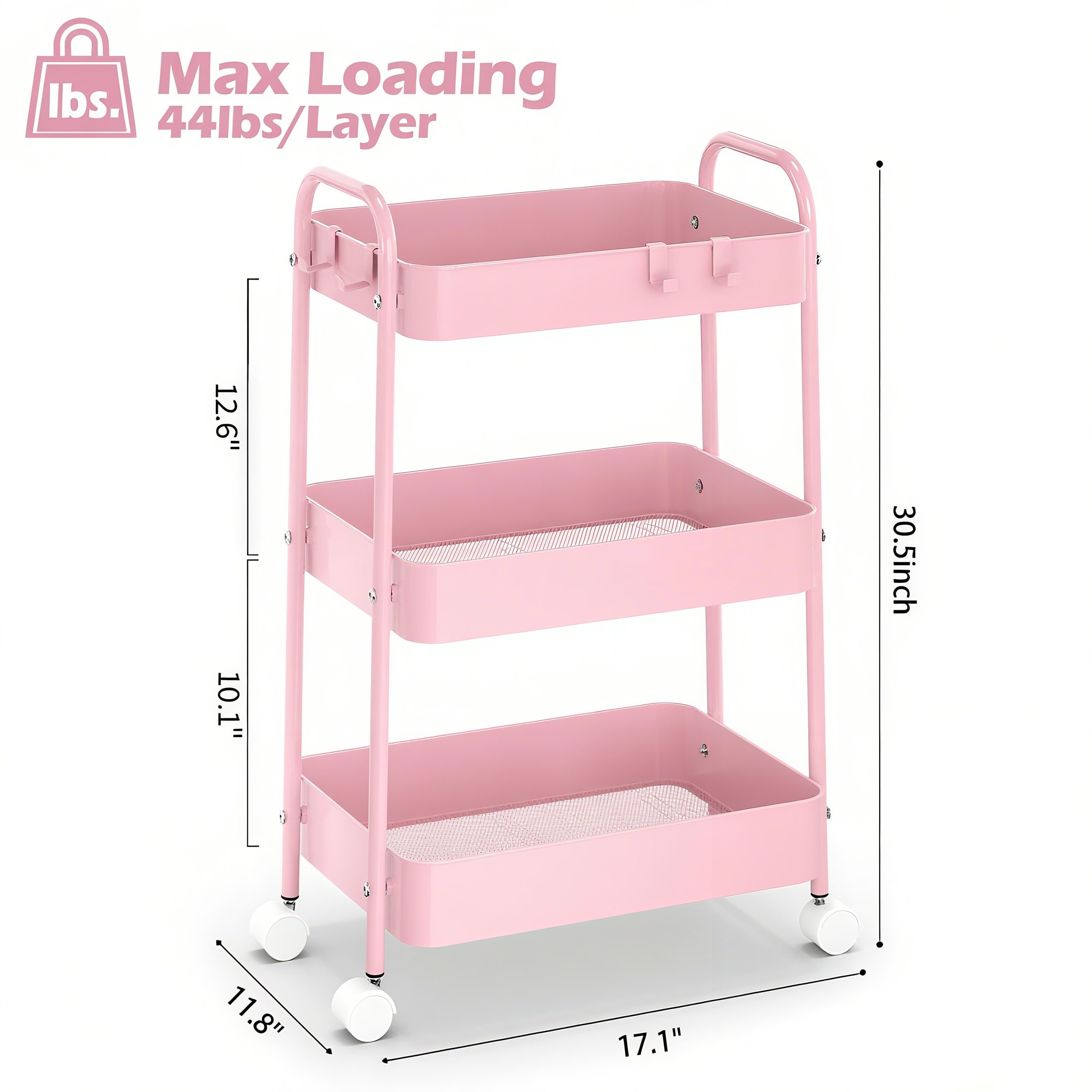 3 Tier Metal Rolling Cart With - Baby Nursery Essentials ulasan dan harga