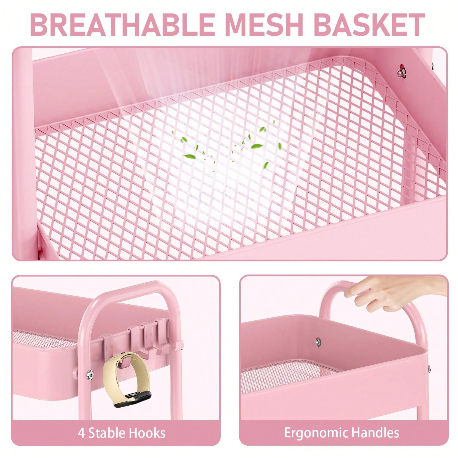 3 Tier Metal Rolling Cart With - Baby Nursery Essentials ulasan dan harga