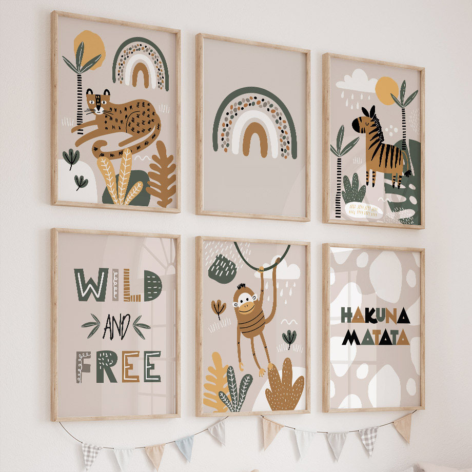 Leopard Zebra Monkey Jungle An - Baby Nursery Jungle ulasan dan harga
