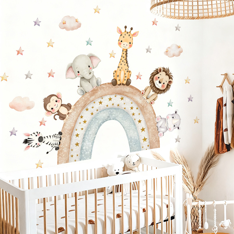 Jungle Animals Wall Stickers f - Baby Nursery Jungle Wallpaper ulasan dan harga
