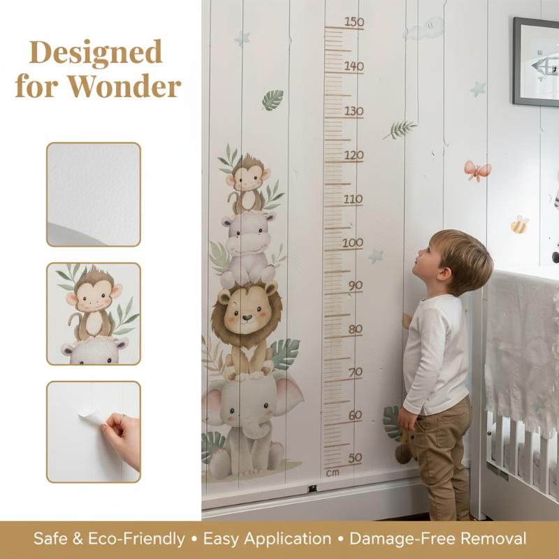New Children's Growth Chart St - Baby Nursery Jungle Wallpaper ulasan dan harga