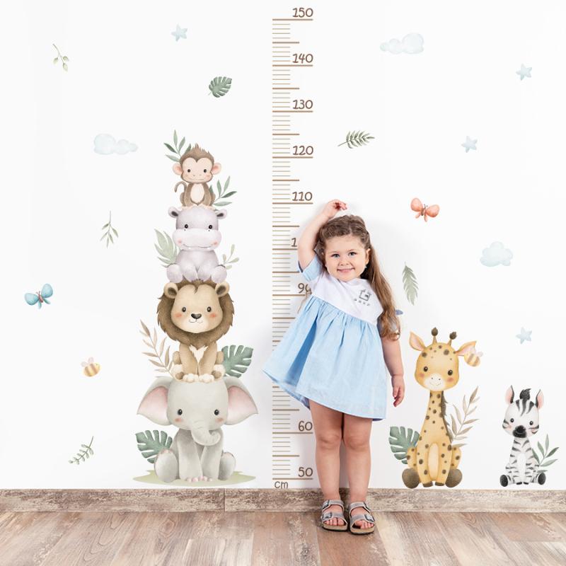 New Children's Growth Chart St - Baby Nursery Jungle Wallpaper ulasan dan harga