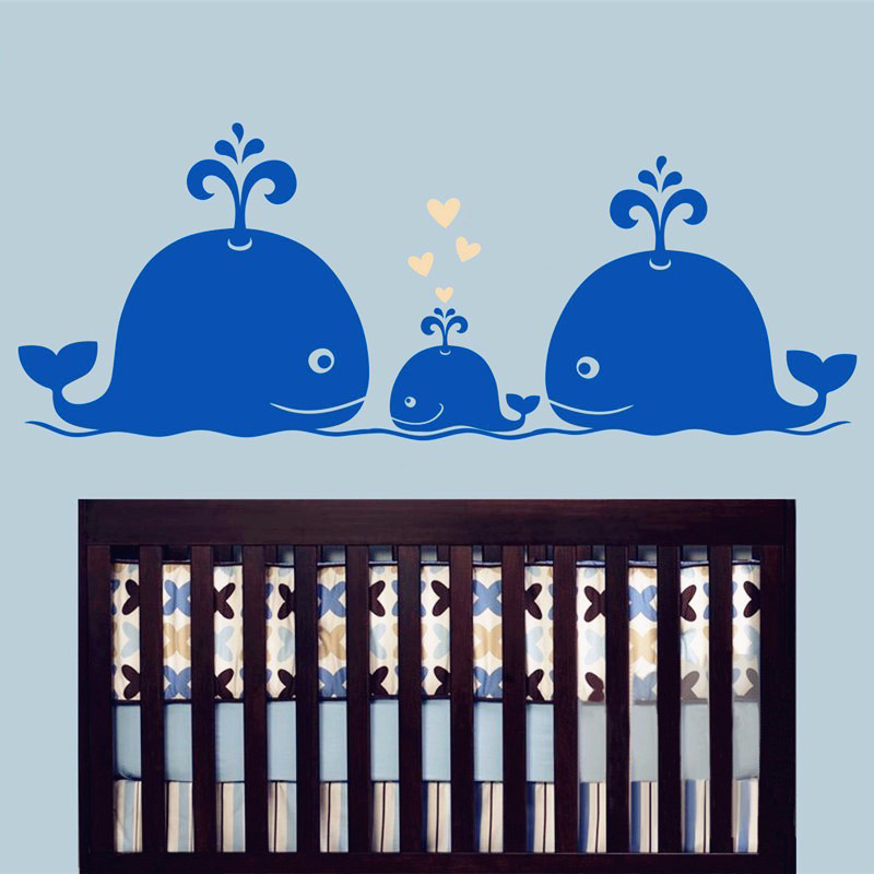 New Cute Whale Hearts Family W - Baby Nursery Vintage ulasan dan harga