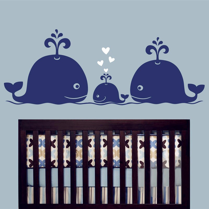 New Cute Whale Hearts Family W - Baby Nursery Vintage ulasan dan harga
