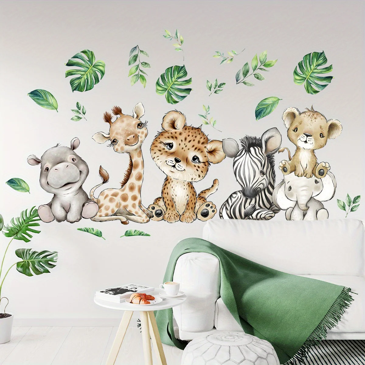1PC Cartoon Cute Hippo Tiger E - Baby Nursery Decals ulasan dan harga