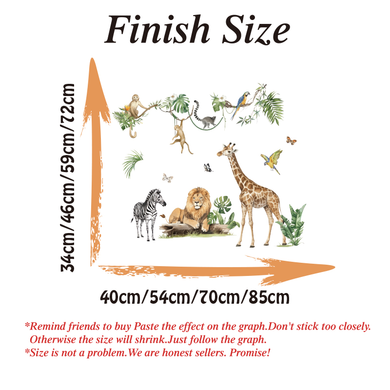 Large Jungle Animal Tropical L - Baby Nursery Jungle ulasan dan harga