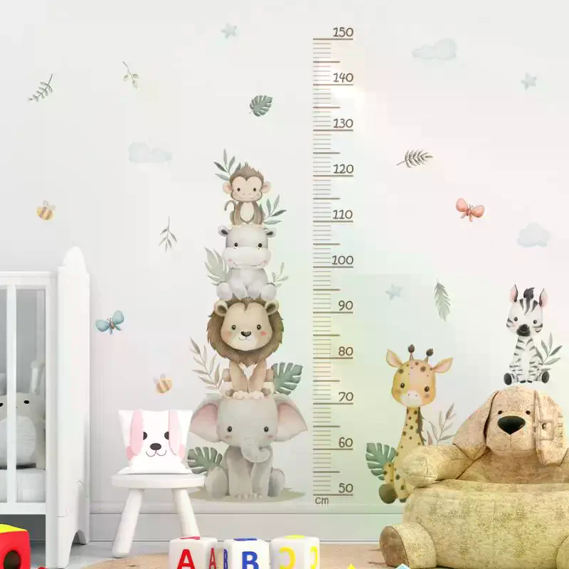 Children's Growth Chart Sticke - Baby Nursery Jungle Wallpaper ulasan dan harga