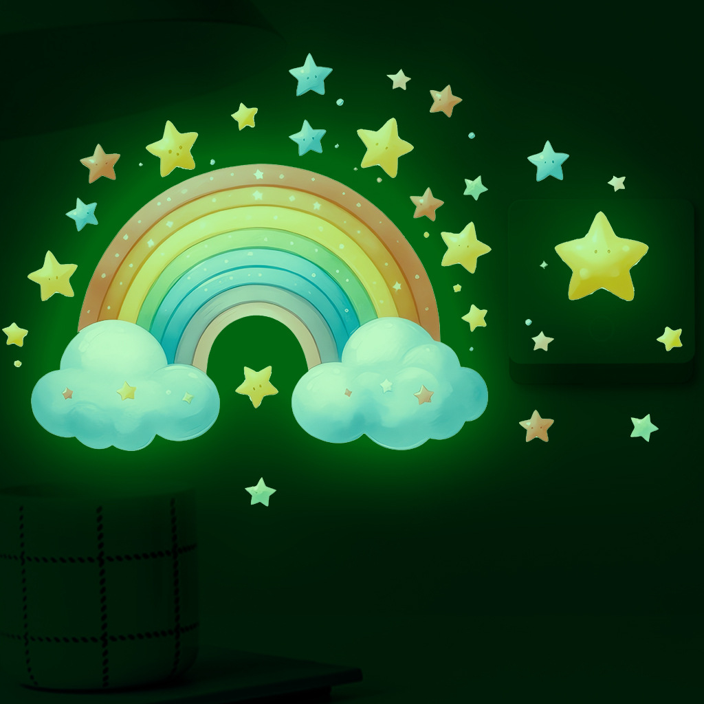 Cartoon Rainbow Luminous Wall  - Baby Nursery Diy ulasan dan harga