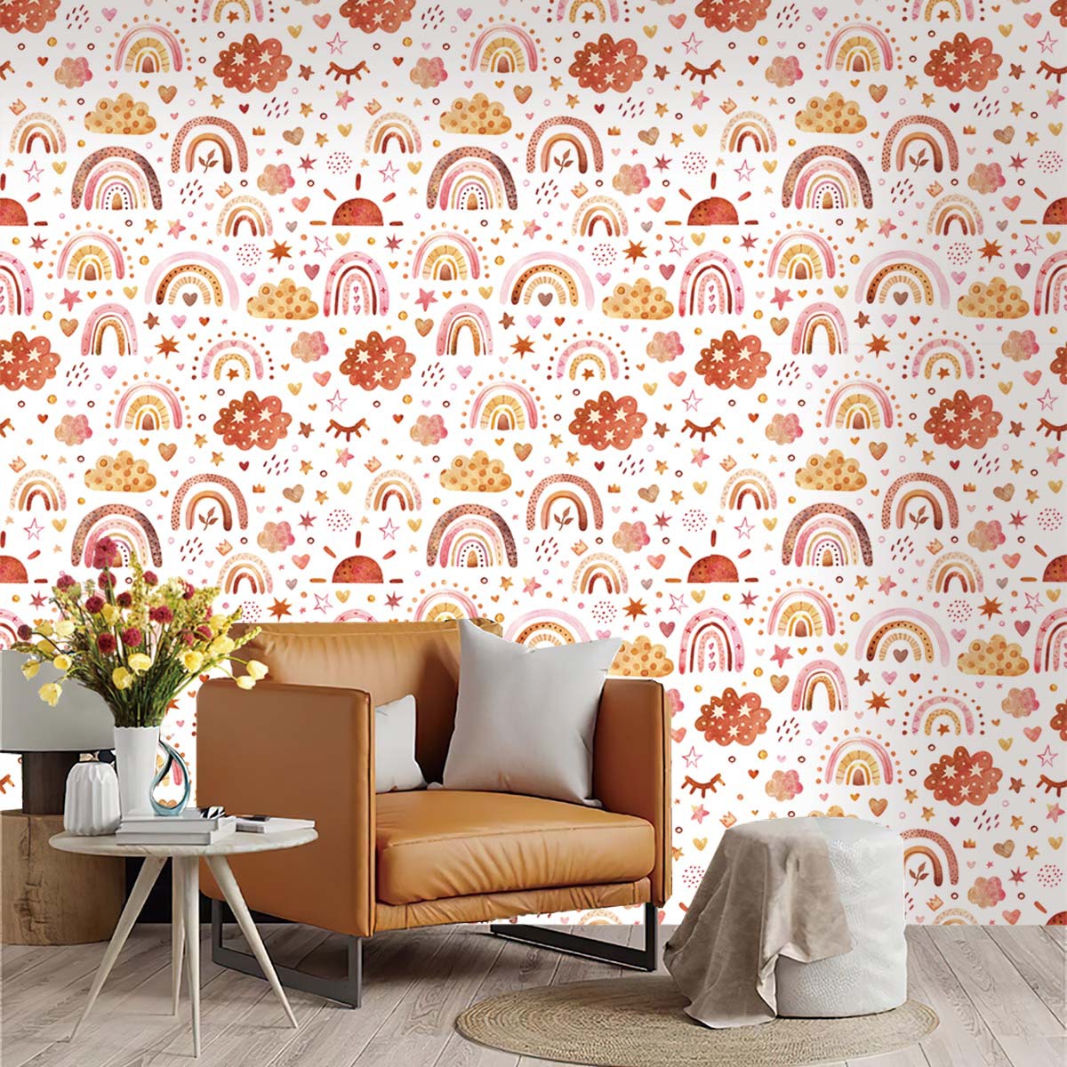 Rainbow Wallpaper Peel and Sti - Baby Nursery Peel And Stick Wallpaper ulasan dan harga