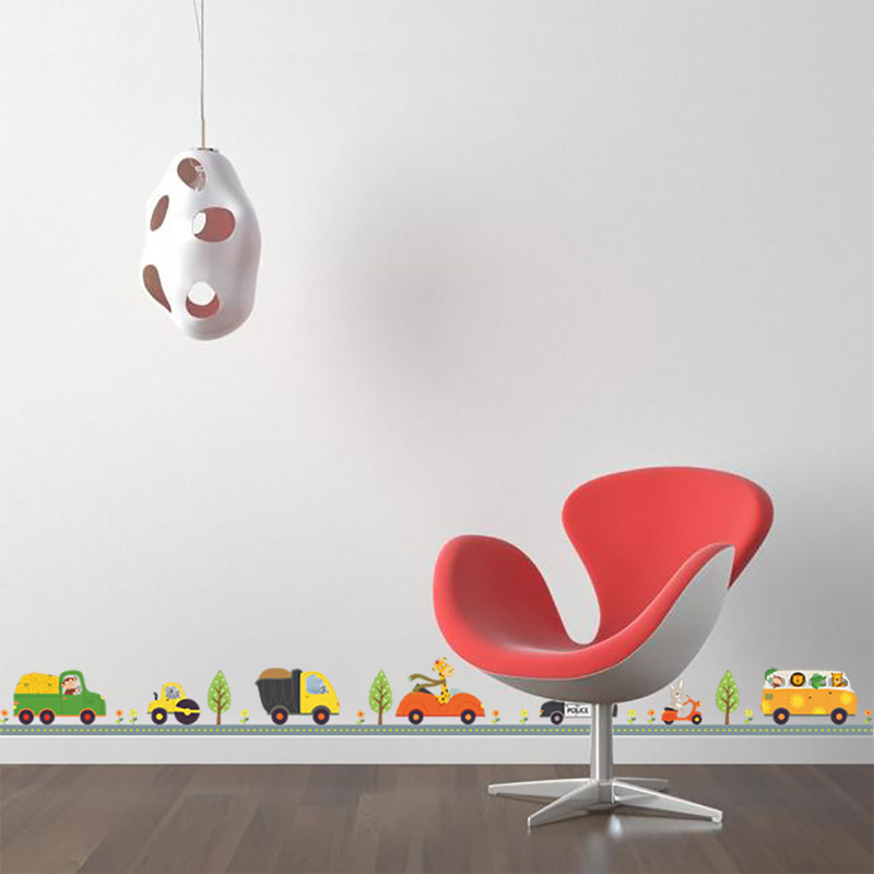 Cartoon Animals Car Wall Stick - Baby Nursery Decals ulasan dan harga