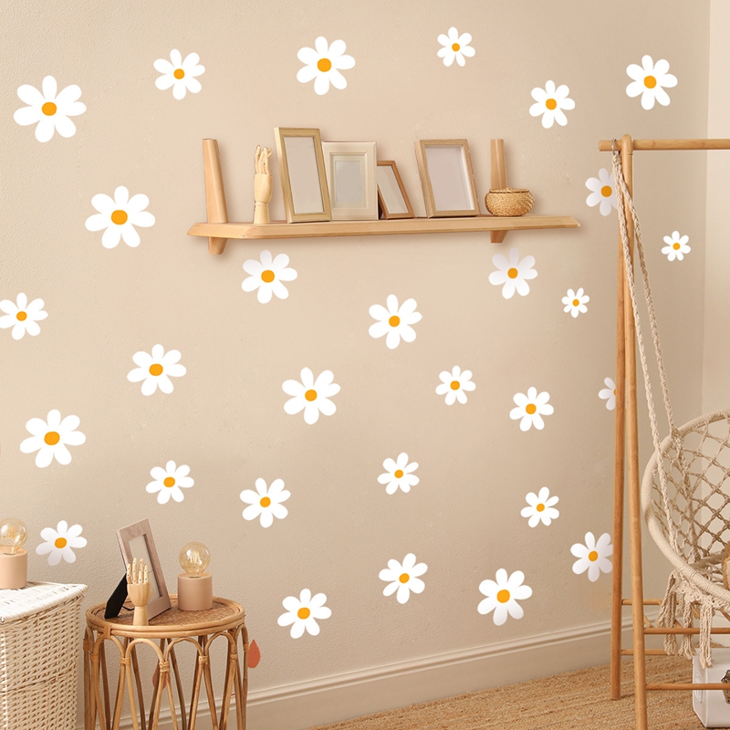 Boho Daisy Flowers Wall Sticke - Baby Nursery Diy ulasan dan harga
