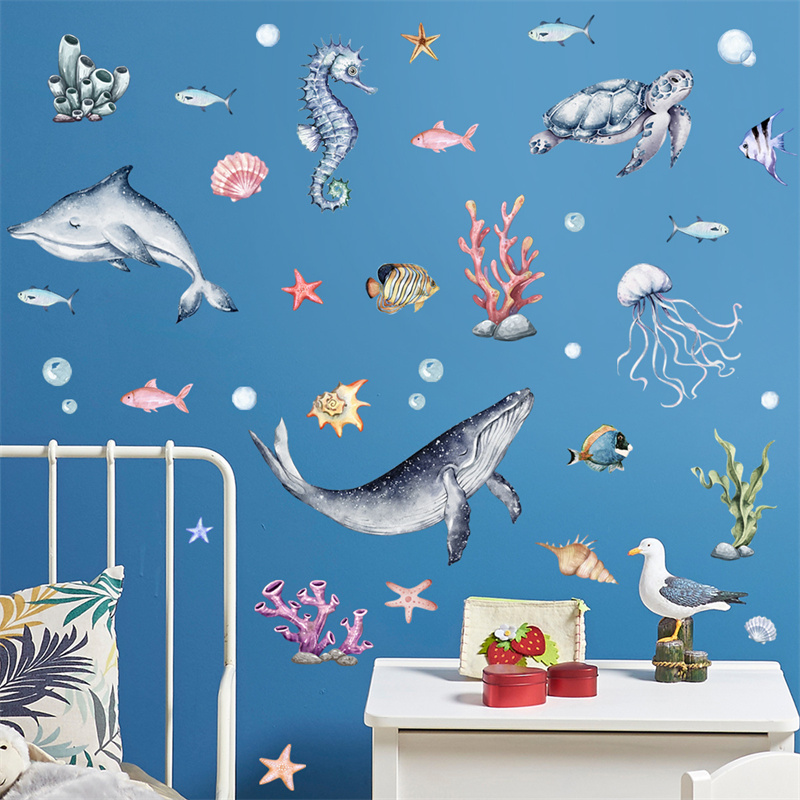 Luminous Ocean Animal Wall Sti - Baby Nursery Decals ulasan dan harga