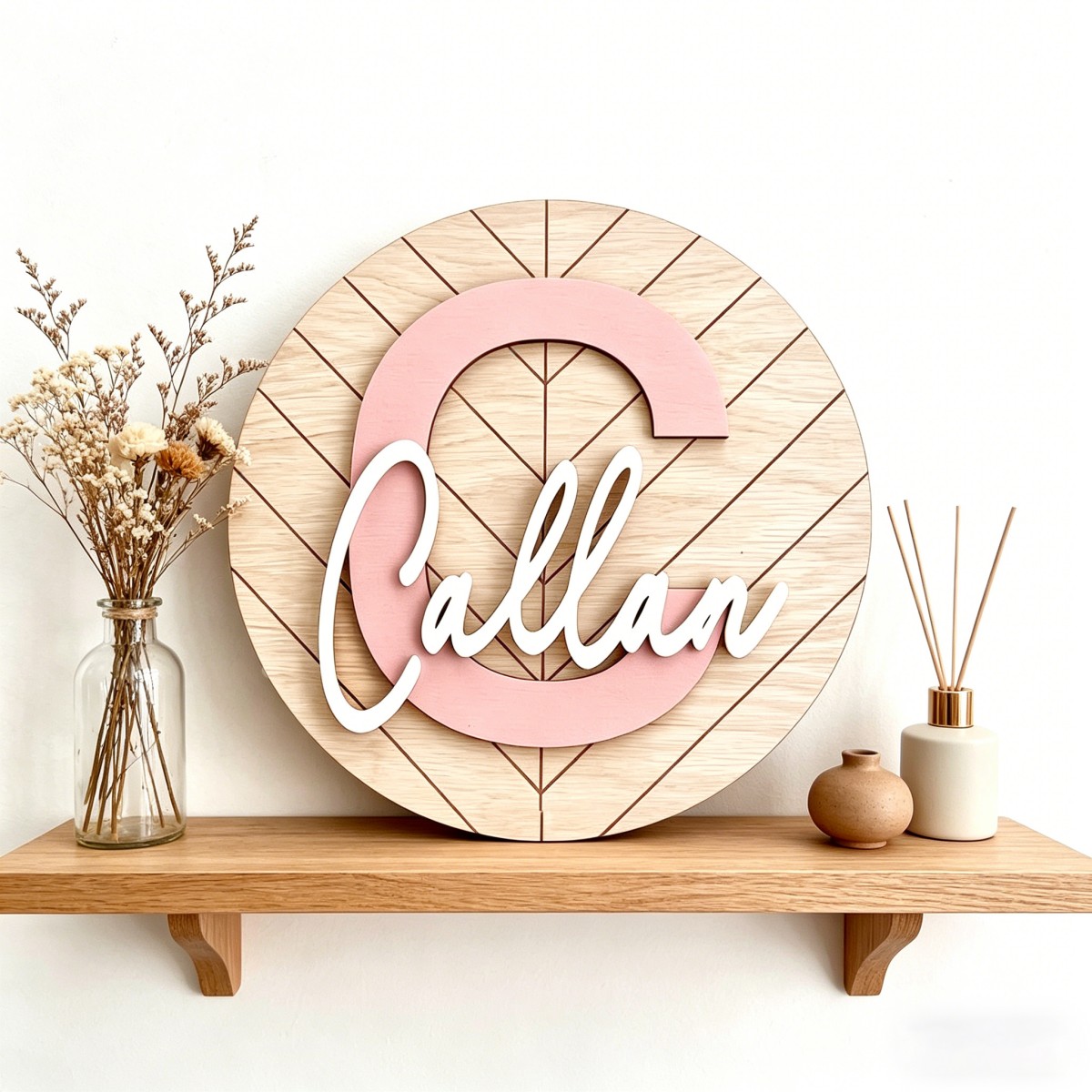 1Pc Custom Round Geometric Woo - Baby Nursery Diy ulasan dan harga