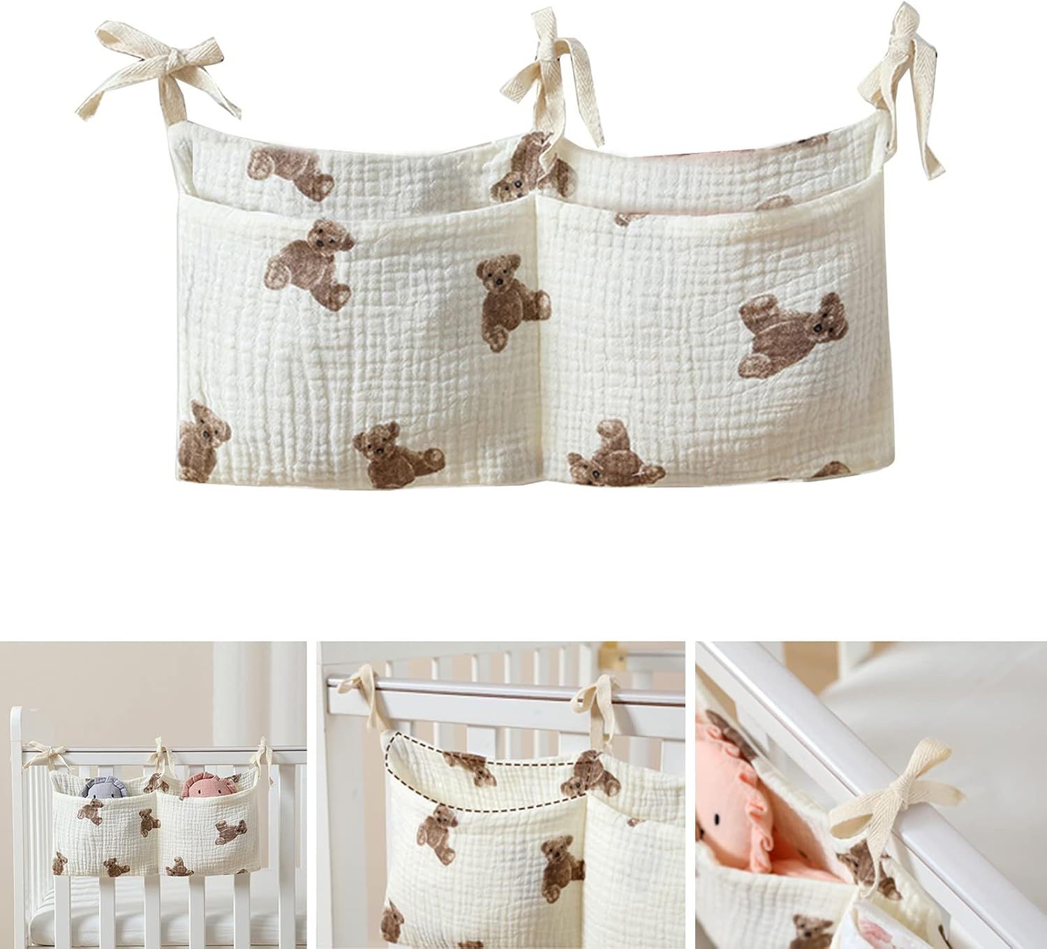 Baby Crib Organizer Cot Caddy  - Baby Nursery Shelf ulasan dan harga