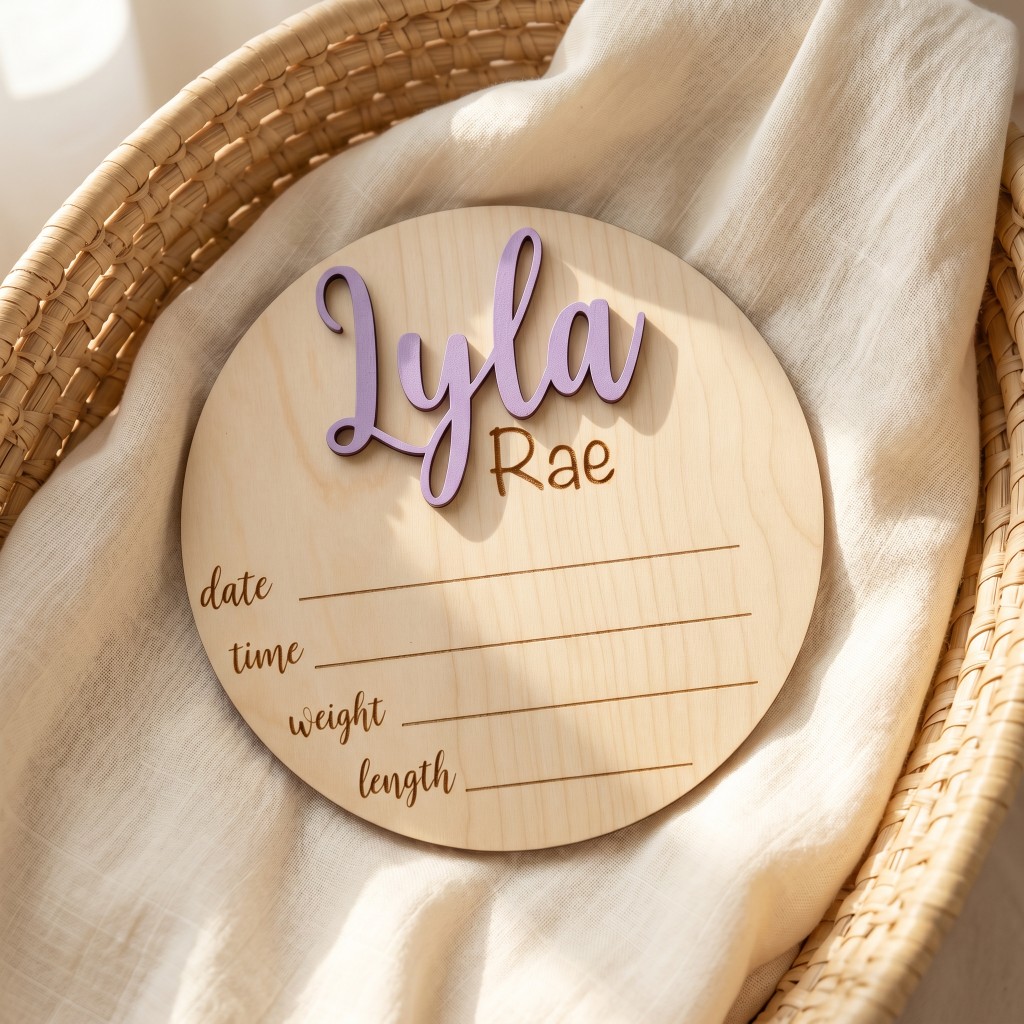 1Pc Custom Birth Announcement  - Baby Nursery Diy ulasan dan harga