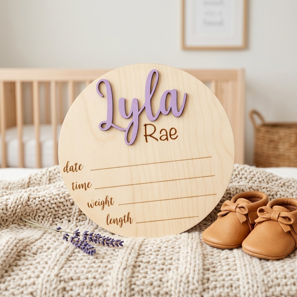 1Pc Custom Birth Announcement  - Baby Nursery Diy ulasan dan harga