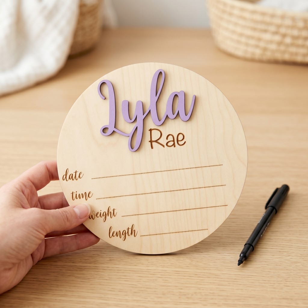 1Pc Custom Birth Announcement  - Baby Nursery Diy ulasan dan harga