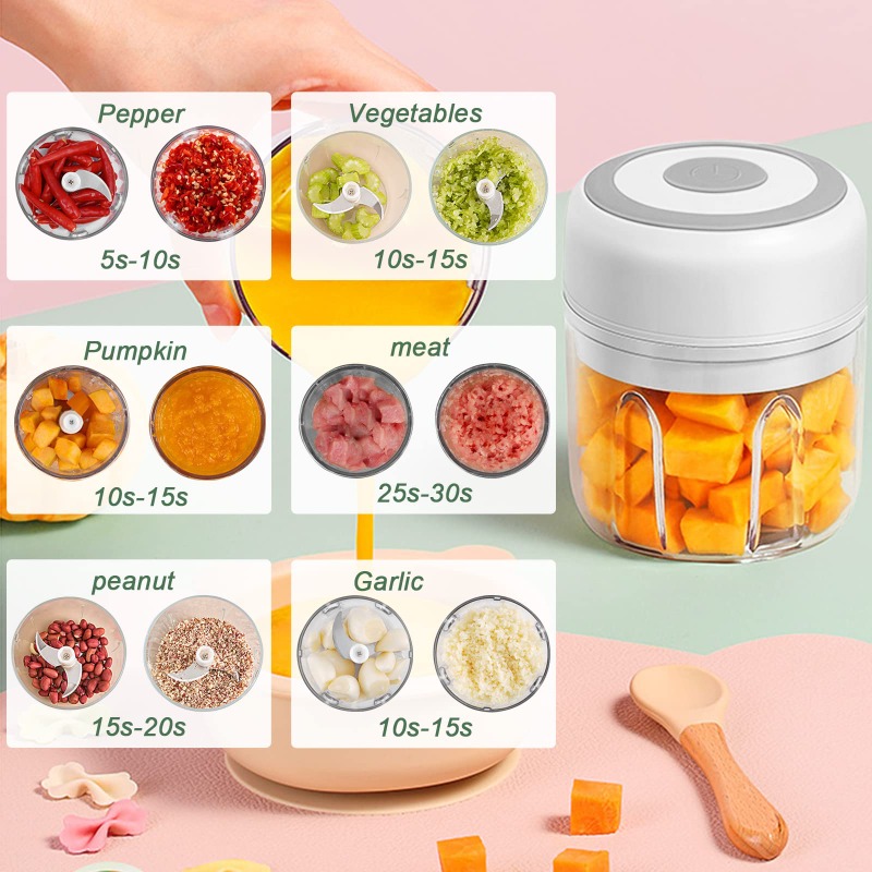 250ML Electric Garlic Grinder  - Baby Food Processor ulasan dan harga