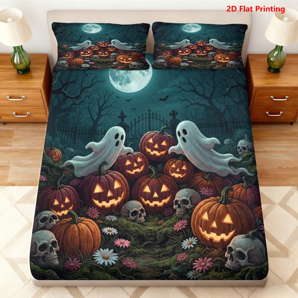 Halloween Pumpkin Ghost Fitted - Baby Nursery Home ulasan dan harga
