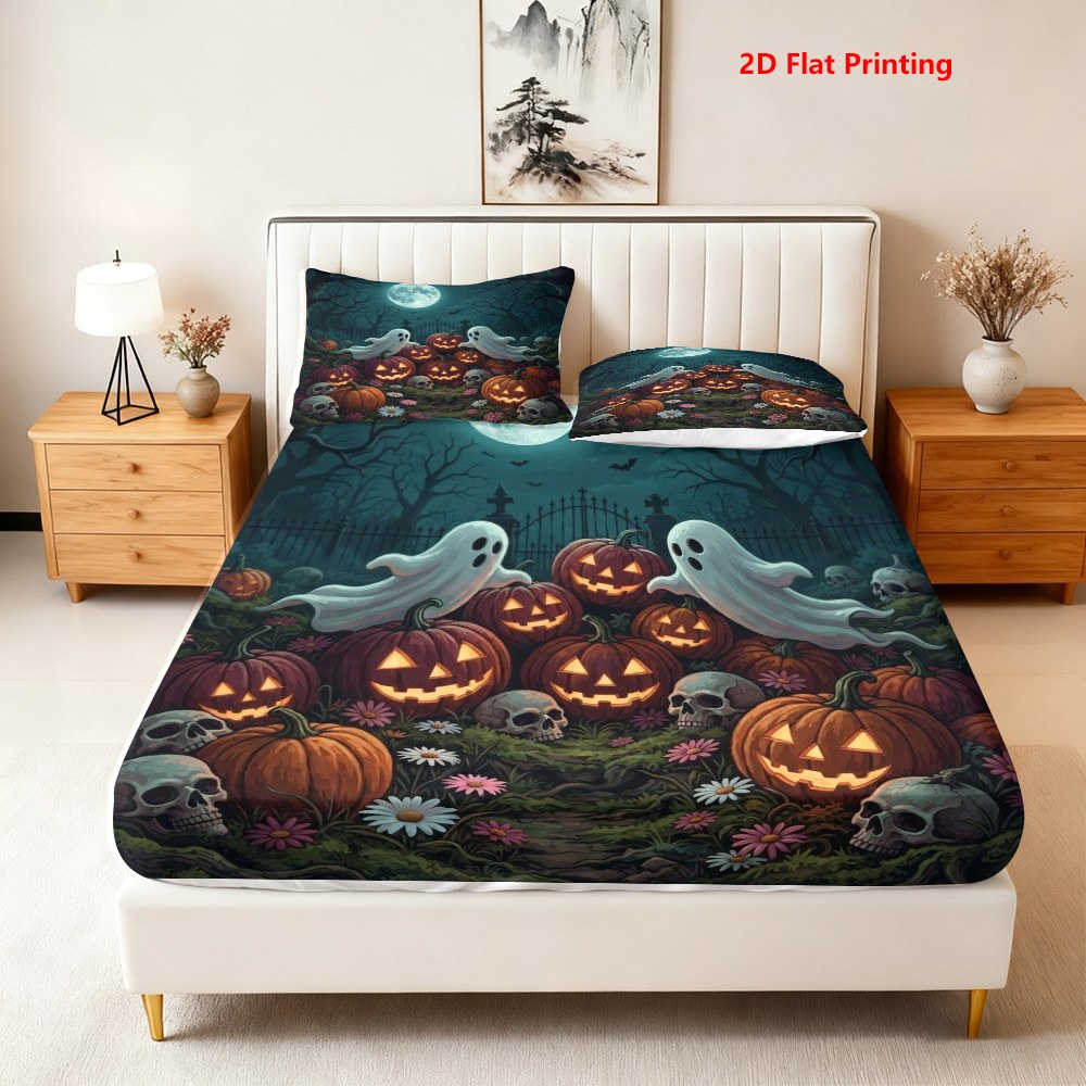 Halloween Pumpkin Ghost Fitted - Baby Nursery Home ulasan dan harga
