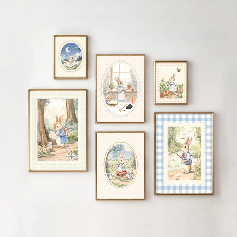 Vintage Boho Blue Plaid Rabbit - Baby Nursery Vintage ulasan dan harga