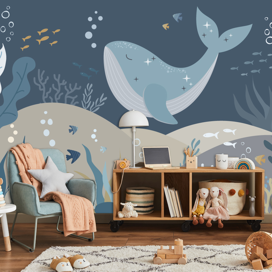 10+ Cute Cartoon Whale Wallpap - Baby Nursery Peel And Stick Wallpaper ulasan dan harga