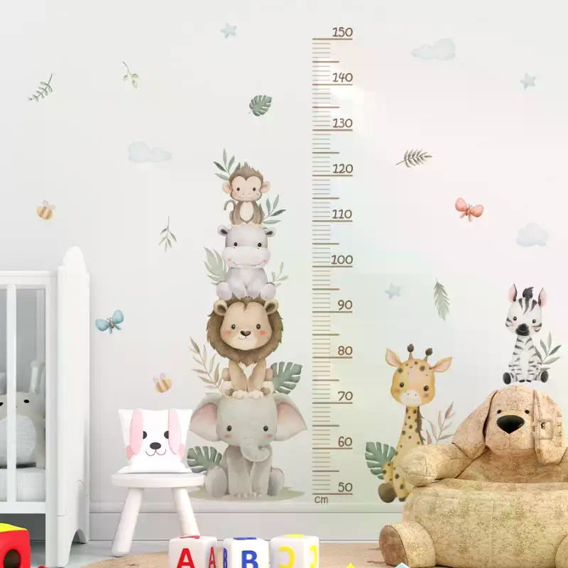 Children's Growth Chart Sticke - Baby Nursery Jungle Wallpaper ulasan dan harga