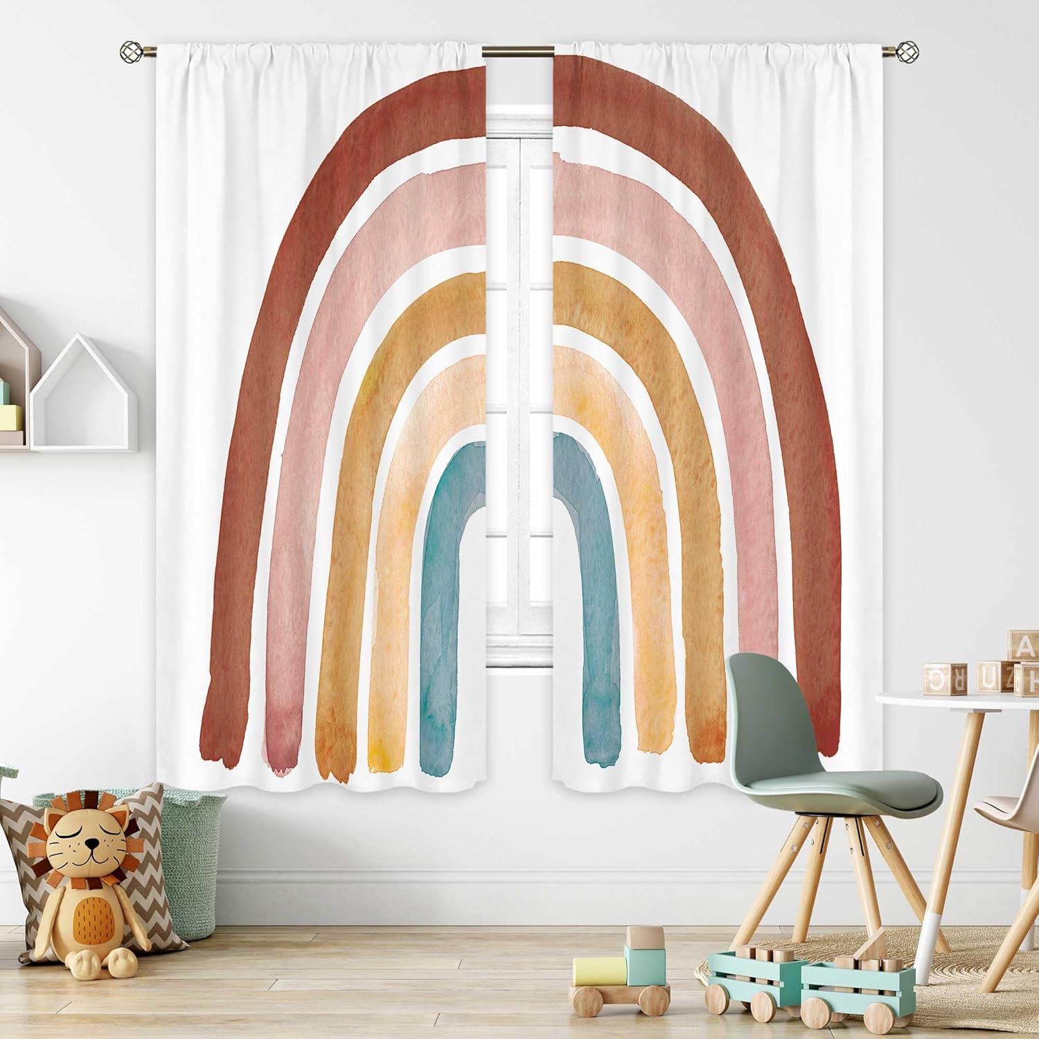 Kids Boho Rainbow Curtains for - Baby Nursery Vintage ulasan dan harga