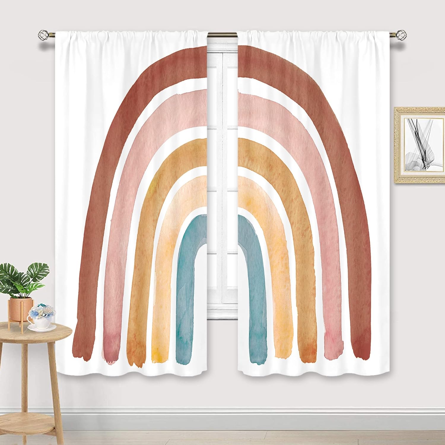 Kids Boho Rainbow Curtains for - Baby Nursery Vintage ulasan dan harga