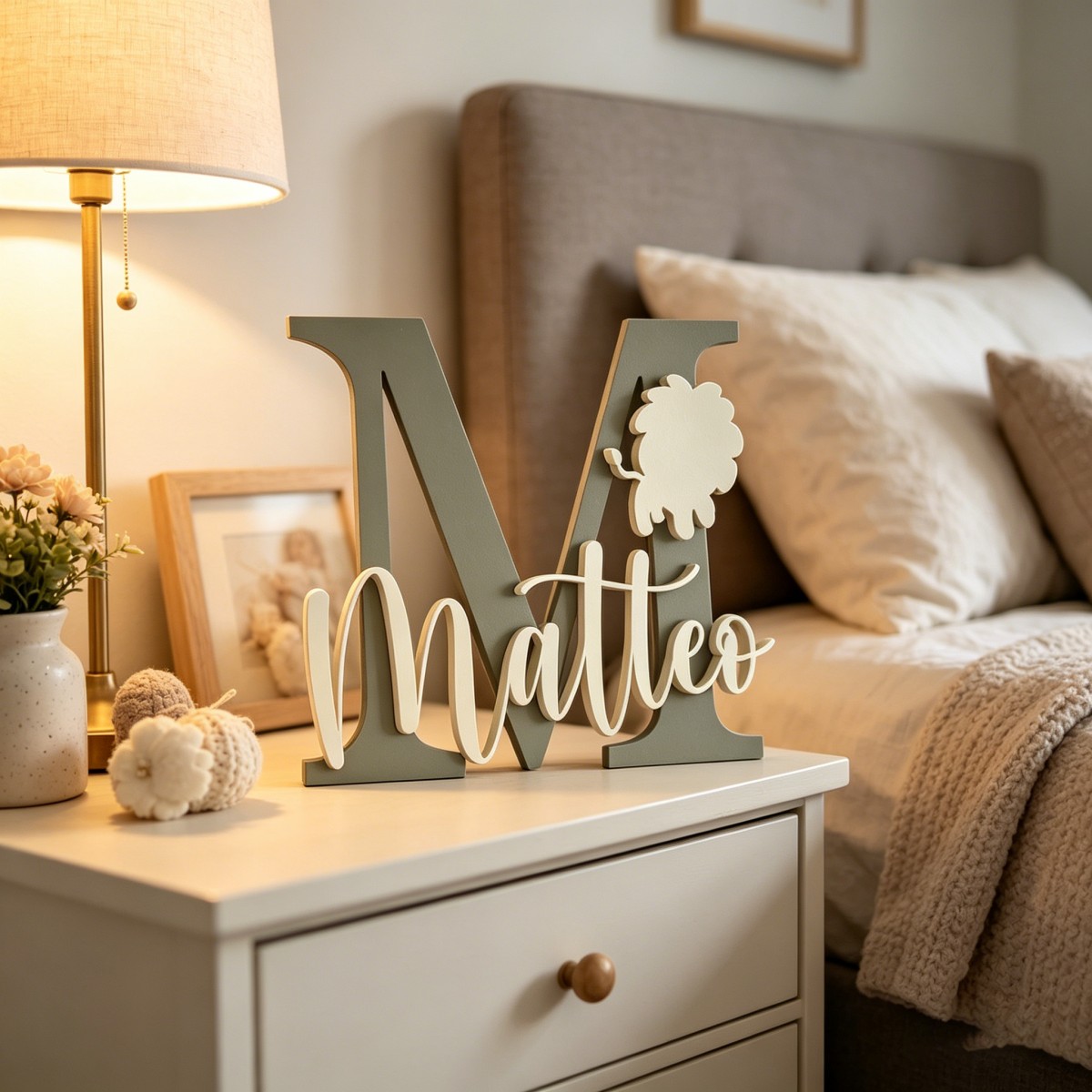 1Pc Custom Lion Name & Initial - Baby Nursery Diy ulasan dan harga
