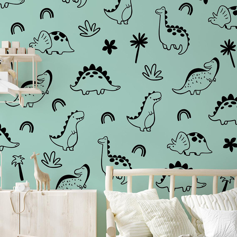 Geometric Dinosaur Tree Rainbo - Baby Nursery Jungle ulasan dan harga