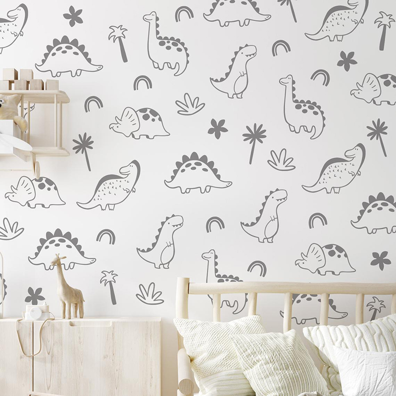 Geometric Dinosaur Tree Rainbo - Baby Nursery Jungle ulasan dan harga