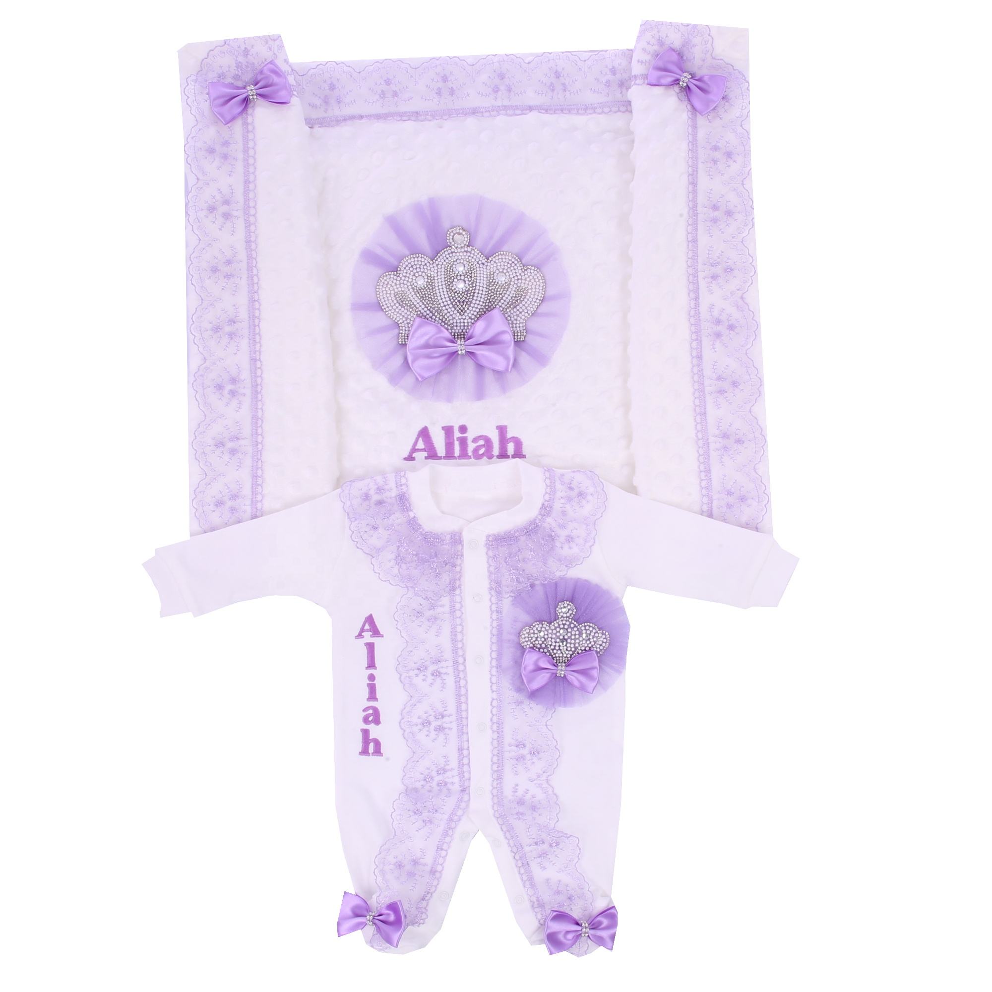 Lavender Lace 5pcs Baby Girl L - Baby Nursery Embroidery ulasan dan harga