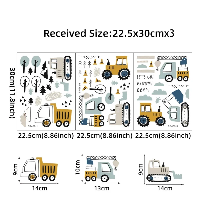 Hand Drawn Cute Cars Cargo Tru - Baby Nursery Decals ulasan dan harga
