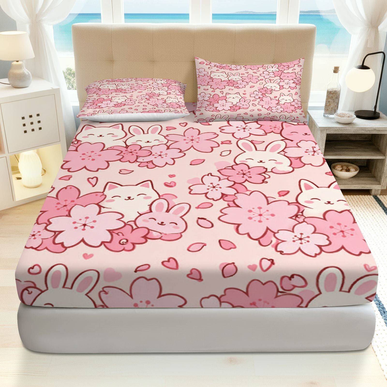 Sakura Rabbit Cat Bedding Set, - Baby Nursery Home ulasan dan harga