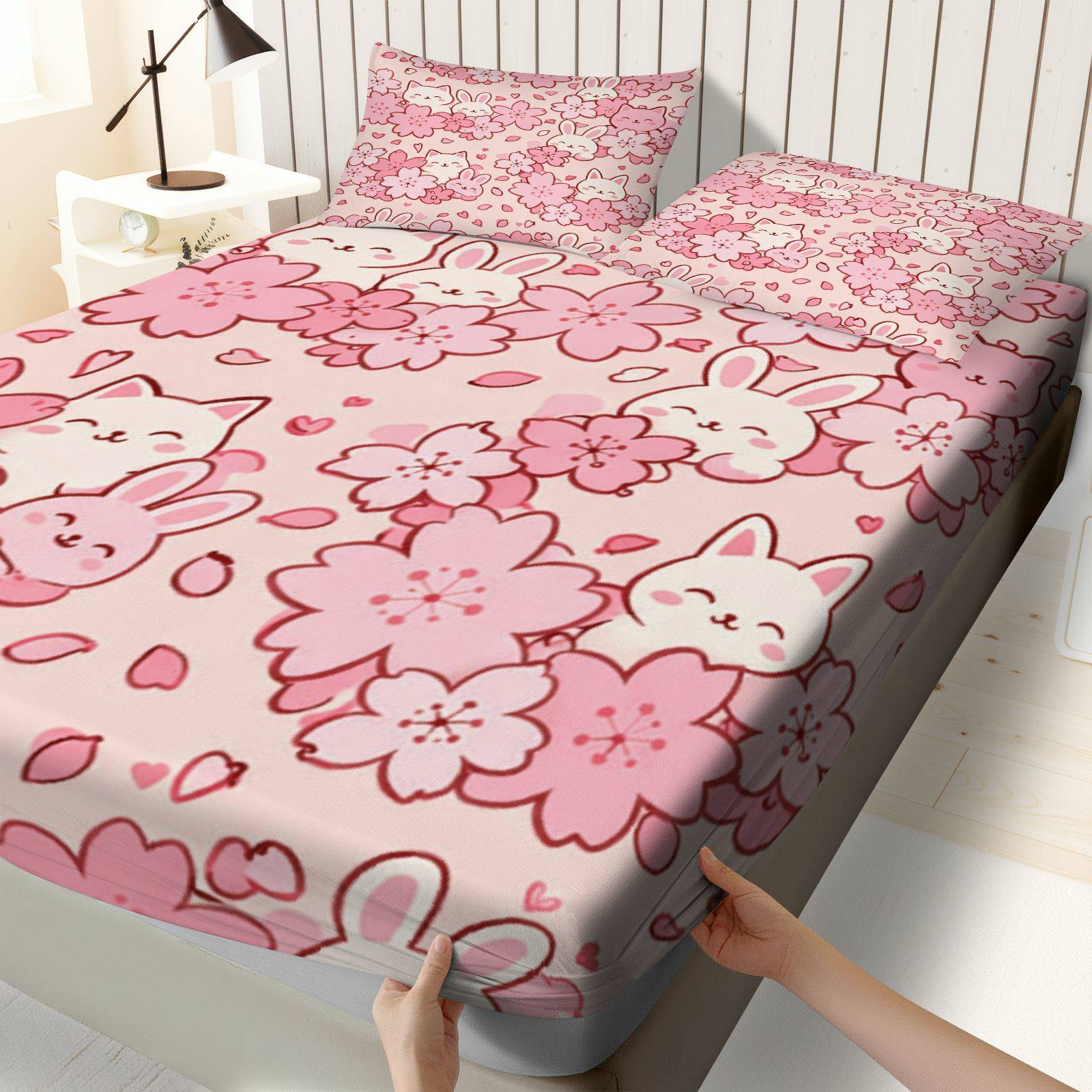 Sakura Rabbit Cat Bedding Set, - Baby Nursery Home ulasan dan harga