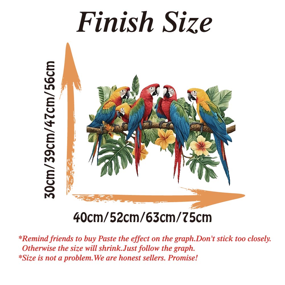3Pcs Parrots on Branch Wall St - Baby Nursery Decals ulasan dan harga