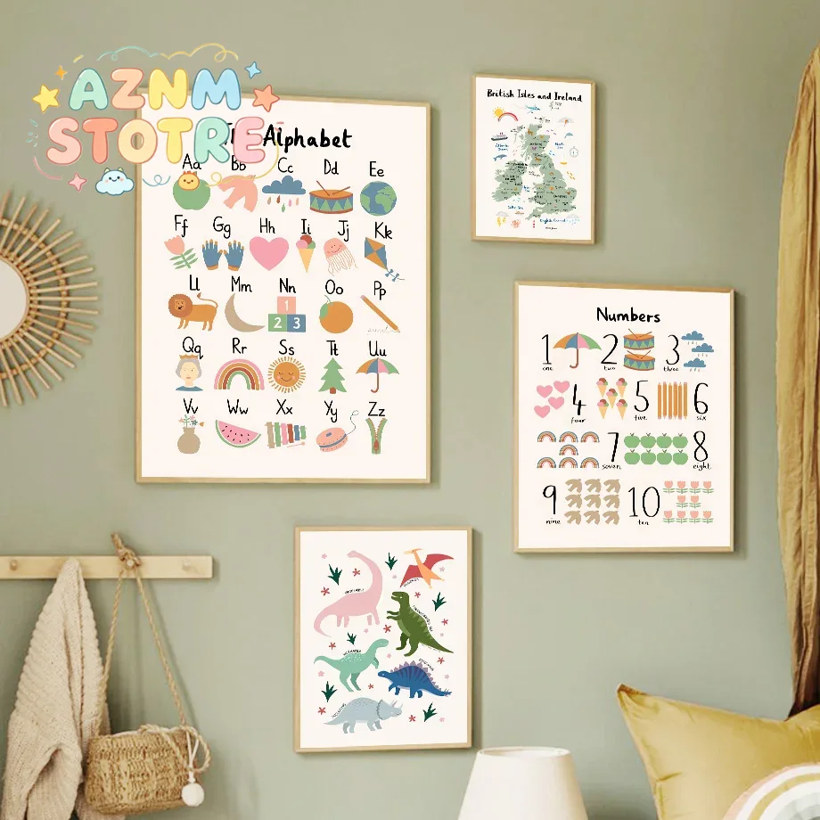 Animal World Map Dinosaur Alph - Baby Nursery Home ulasan dan harga