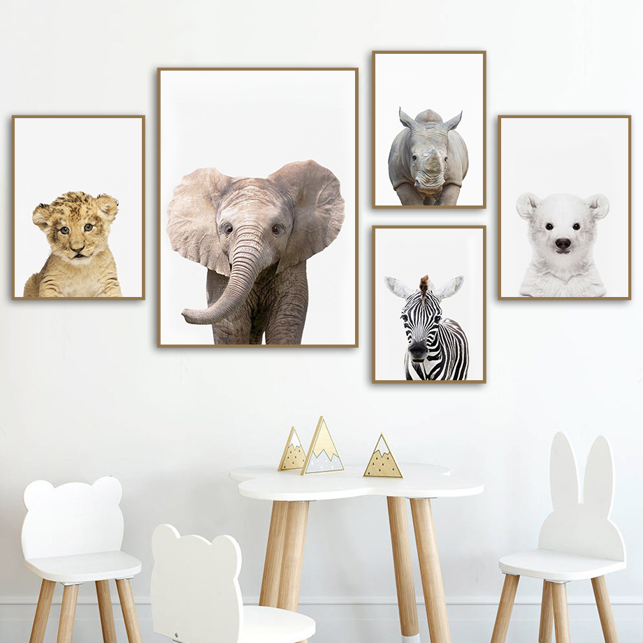 1pc frameless Canvas Painting  - Baby Nursery Jungle ulasan dan harga