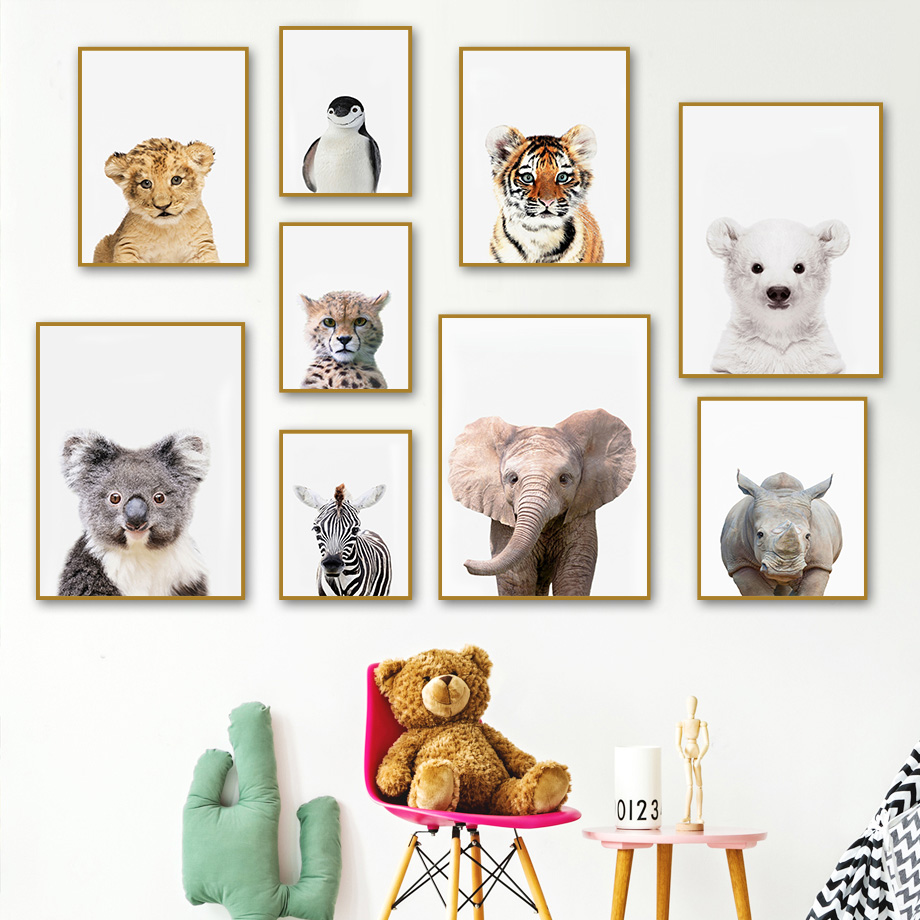 1pc frameless Canvas Painting  - Baby Nursery Jungle ulasan dan harga