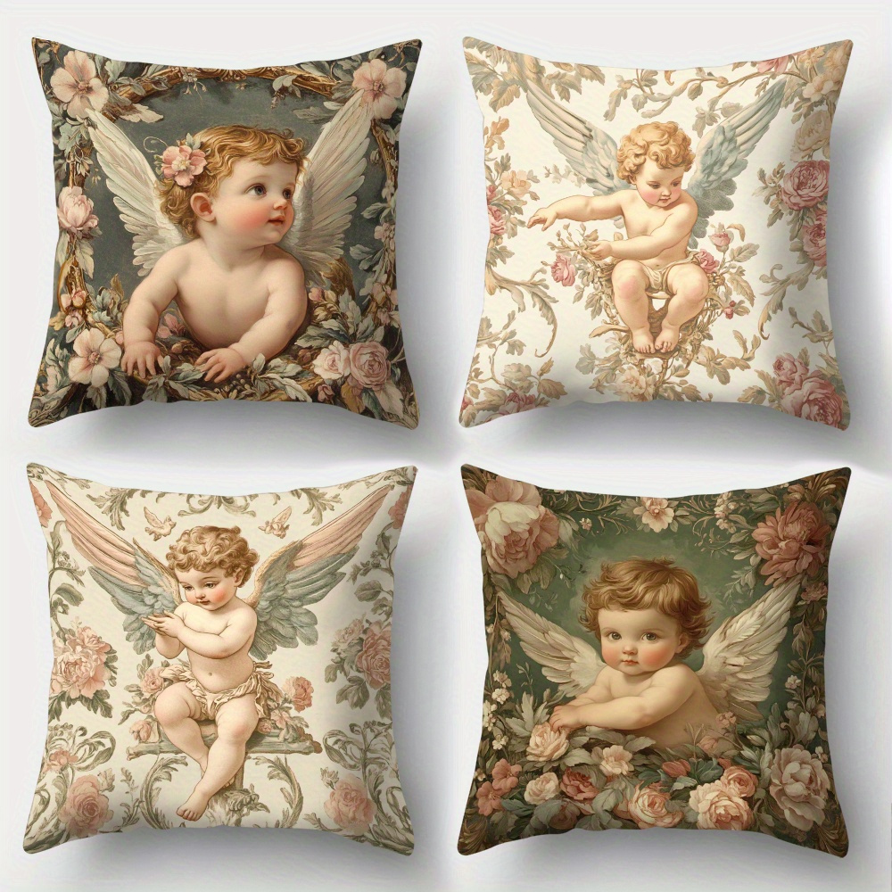 Printed Angel Floral Pillow Co - Baby Nursery Vintage ulasan dan harga