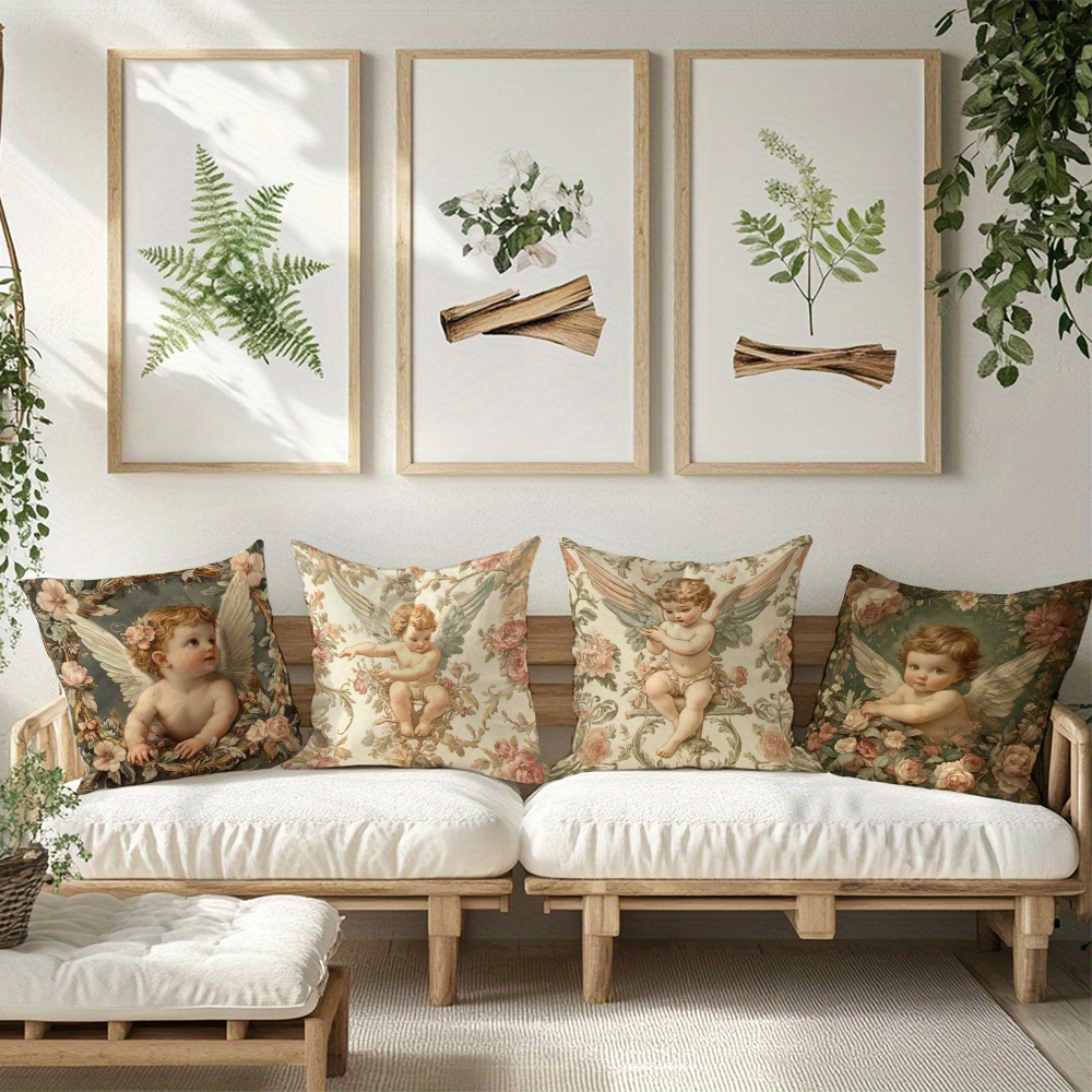 Printed Angel Floral Pillow Co - Baby Nursery Vintage ulasan dan harga