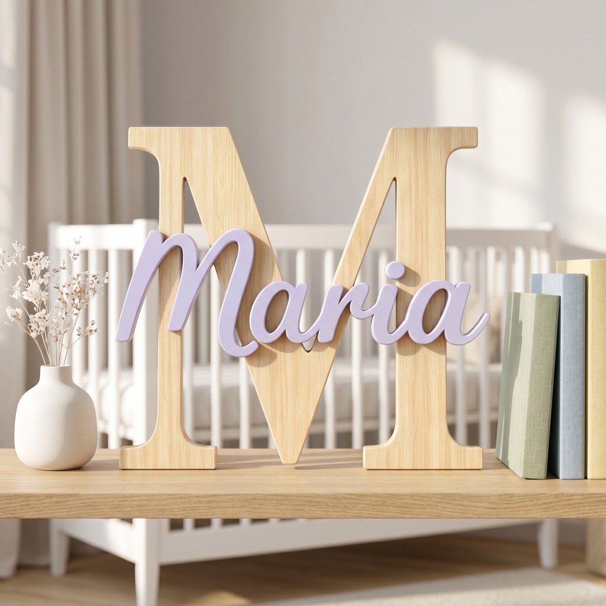1Pc Custom Minimalist Wooden N - Baby Nursery Diy ulasan dan harga