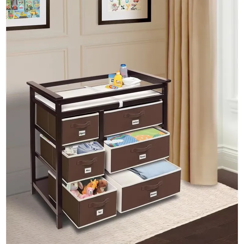 Modern Wooden Baby Dresser wit - Baby Nursery Storage ulasan dan harga