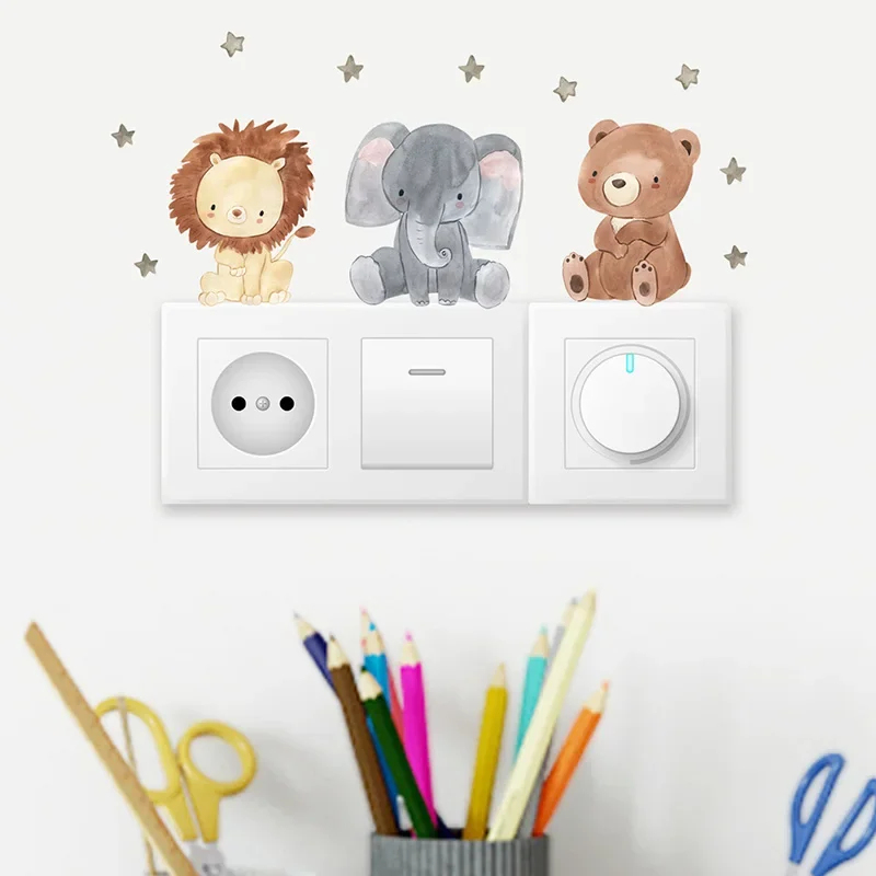 1/2/4/6set Cartoon Animals Wal - Baby Nursery Decals ulasan dan harga