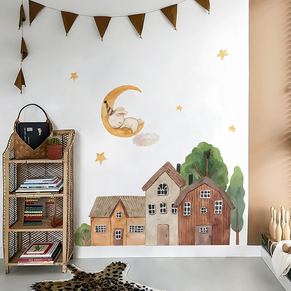 Fabric Cartoon Forest Vintage  - Baby Nursery Decals ulasan dan harga